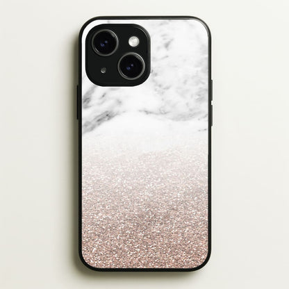 Rose Gold Glitter & Marble  - marble Phone Case for iPhone 15 Plus