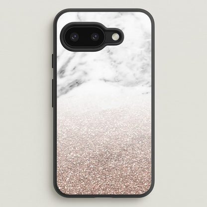 Rose Gold Glitter & Marble  - marble Phone Case for Google Pixel 9a