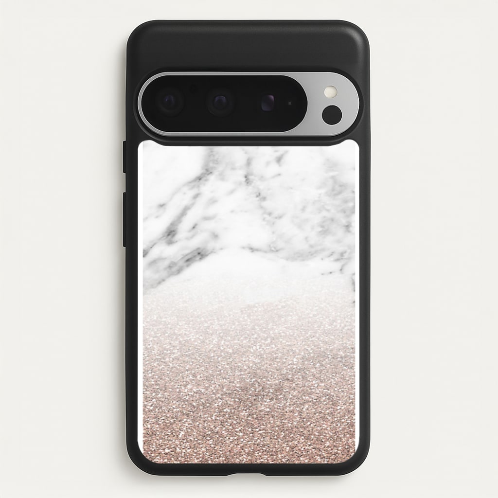 Rose Gold Glitter & Marble  - marble Phone Case for Google Pixel 9 Pro XL
