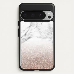 Rose Gold Glitter & Marble  - marble Phone Case for Google Pixel 9 Pro XL