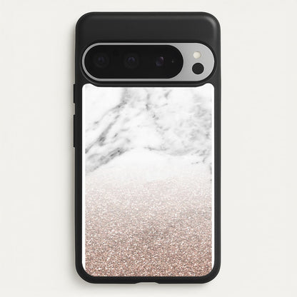 Rose Gold Glitter & Marble  - marble Phone Case for Google Pixel 9 Pro XL