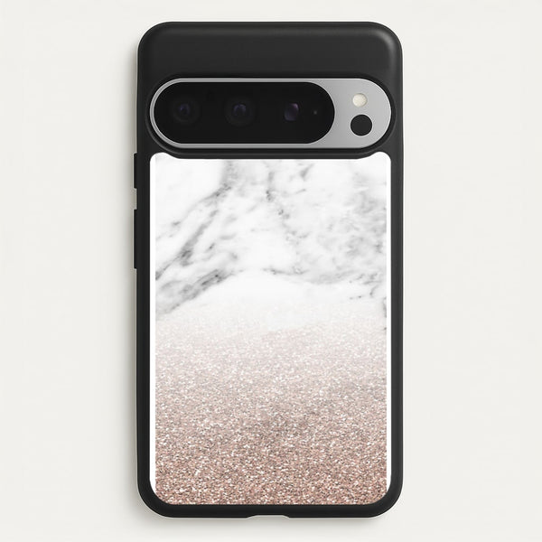 Rose Gold Glitter & Marble  - marble Phone Case for Google Pixel 9 Pro XL