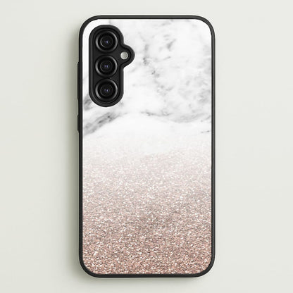 Rose Gold Glitter & Marble  - marble Phone Case for Galaxy A14