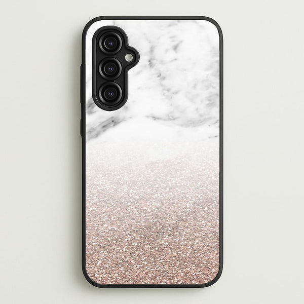 Rose Gold Glitter & Marble  - marble Phone Case for Galaxy A14