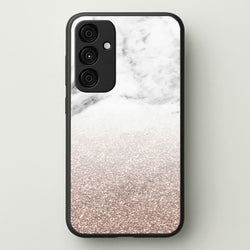 Rose Gold Glitter & Marble  - marble Phone Case for Galaxy A35