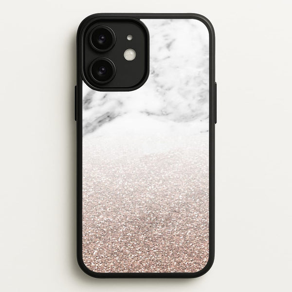 Rose Gold Glitter & Marble  - marble Phone Case for iPhone 11