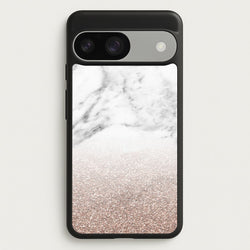 Rose Gold Glitter & Marble  - marble Phone Case for Google Pixel 9 / 9 Pro