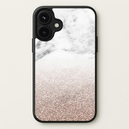 Rose Gold Glitter & Marble Phone Case for iPhone 17