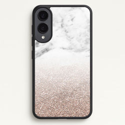 Rose Gold Glitter & Marble  - marble Phone Case for Galaxy S25 Edge