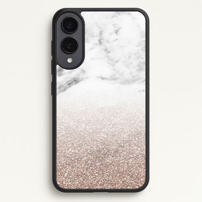 Rose Gold Glitter & Marble  - marble Phone Case for Galaxy S25 Edge
