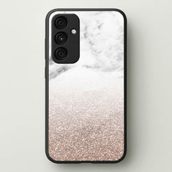 Rose Gold Glitter & Marble  - marble Phone Case for Galaxy A55