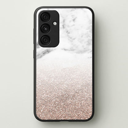Rose Gold Glitter & Marble  - marble Phone Case for Galaxy A55