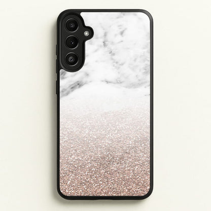 Rose Gold Glitter & Marble  - marble Phone Case for Galaxy A34