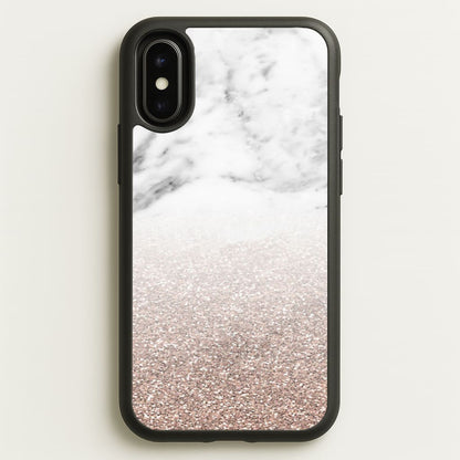 Rose Gold Glitter & Marble  - marble Phone Case for iPhone X / XS