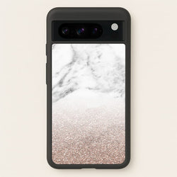 Rose Gold Glitter & Marble  - marble Phone Case for Google Pixel 8 Pro