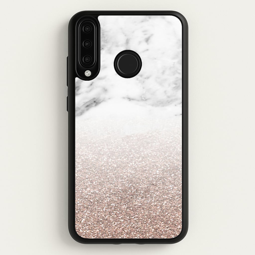Rose Gold Glitter & Marble  - marble Phone Case for Huawei P30 Lite