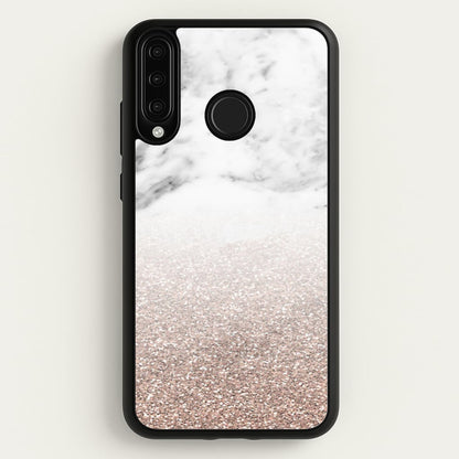 Rose Gold Glitter & Marble  - marble Phone Case for Huawei P30 Lite