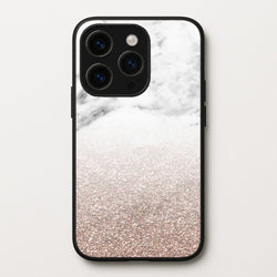 Rose Gold Glitter & Marble  - marble Phone Case for iPhone 15 Pro Max