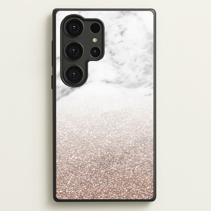 Rose Gold Glitter & Marble  - marble Phone Case for Galaxy S25 Ultra