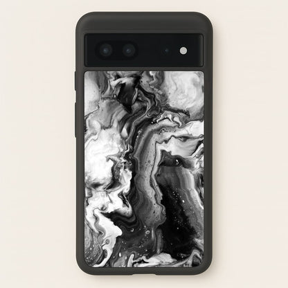 Black and White Leaking Marble  - marble Phone Case for Google Pixel 7