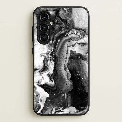 Black and White Leaking Marble  - marble Phone Case for Galaxy A54