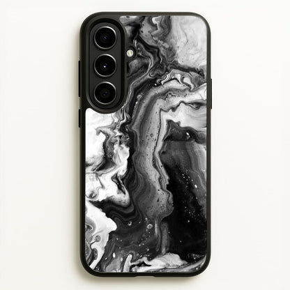 Black and White Leaking Marble  - marble Phone Case for Galaxy A56