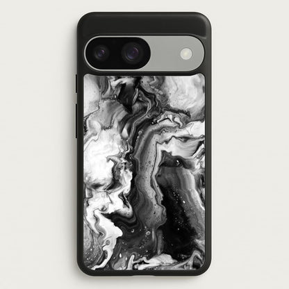 Black and White Leaking Marble  - marble Phone Case for Google Pixel 9 / 9 Pro