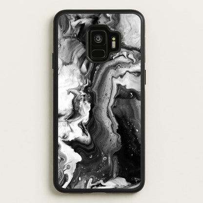 Black and White Leaking Marble  - marble Phone Case for Galaxy S9