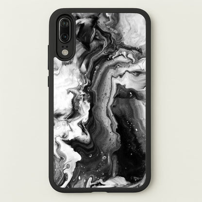 Black and White Leaking Marble  - marble Phone Case for Huawei P20