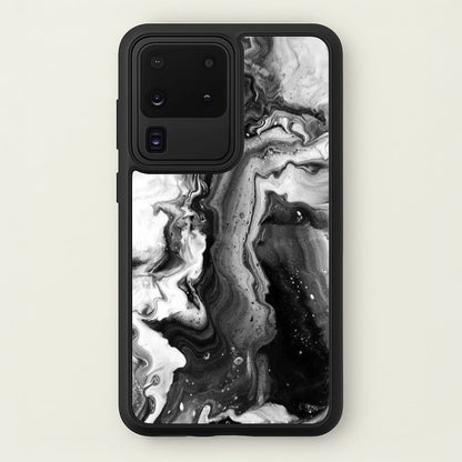 Black and White Leaking Marble  - marble Phone Case for Galaxy S20 Ultra
