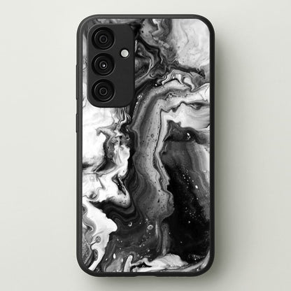 Black and White Leaking Marble  - marble Phone Case for Galaxy A35