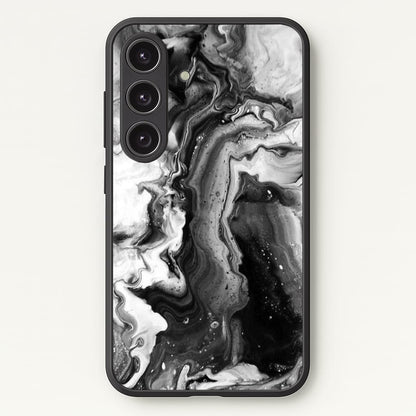 Black and White Leaking Marble  - marble Phone Case for Galaxy S25