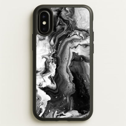 Black and White Leaking Marble  - marble Phone Case for iPhone X / XS