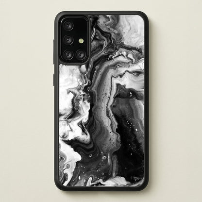 Black and White Leaking Marble  - marble Phone Case for Galaxy A71