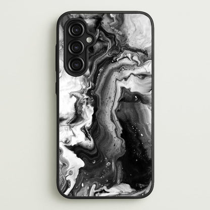 Black and White Leaking Marble  - marble Phone Case for Galaxy A14