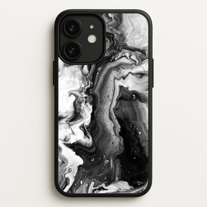 Black and White Leaking Marble  - marble Phone Case for iPhone 11