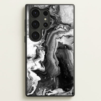 Black and White Leaking Marble  - marble Phone Case for Galaxy S25 Ultra