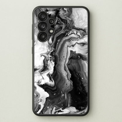 Black and White Leaking Marble  - marble Phone Case for Galaxy A13
