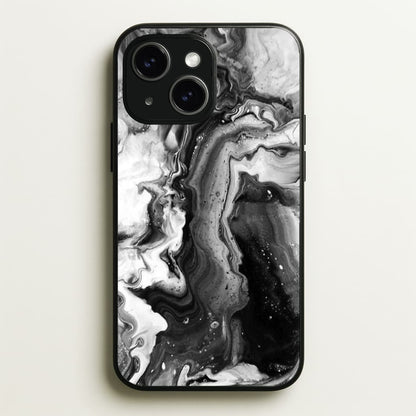 Black and White Leaking Marble  - marble Phone Case for iPhone 14 Plus