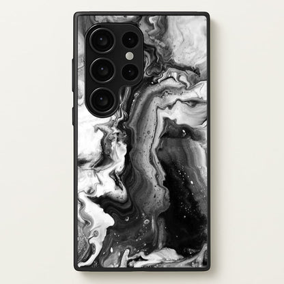 Black and White Leaking Marble  - marble Phone Case for Galaxy S24 Ultra