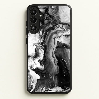 Black and White Leaking Marble  - marble Phone Case for Galaxy A36