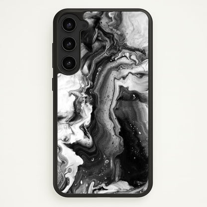 Black and White Leaking Marble  - marble Phone Case for Galaxy S23