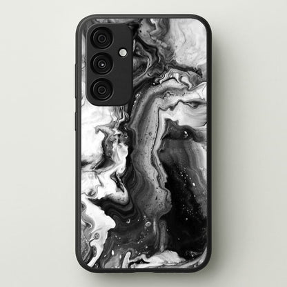 Black and White Leaking Marble  - marble Phone Case for Galaxy A55