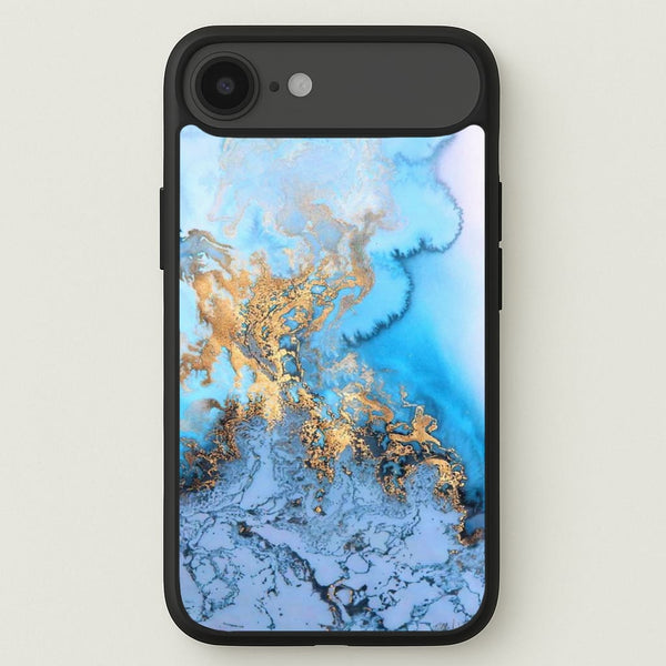 Sea Blue and Gold Marble Phone Case for iPhone 17 Air