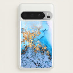 Sea Blue and Gold Marble  -  Phone Case for Google Pixel 9 Pro XL