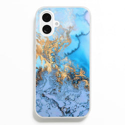 Sea Blue and Gold Marble Phone Case