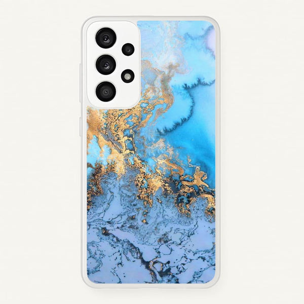 Sea Blue and Gold Marble  -  Phone Case for Galaxy A53