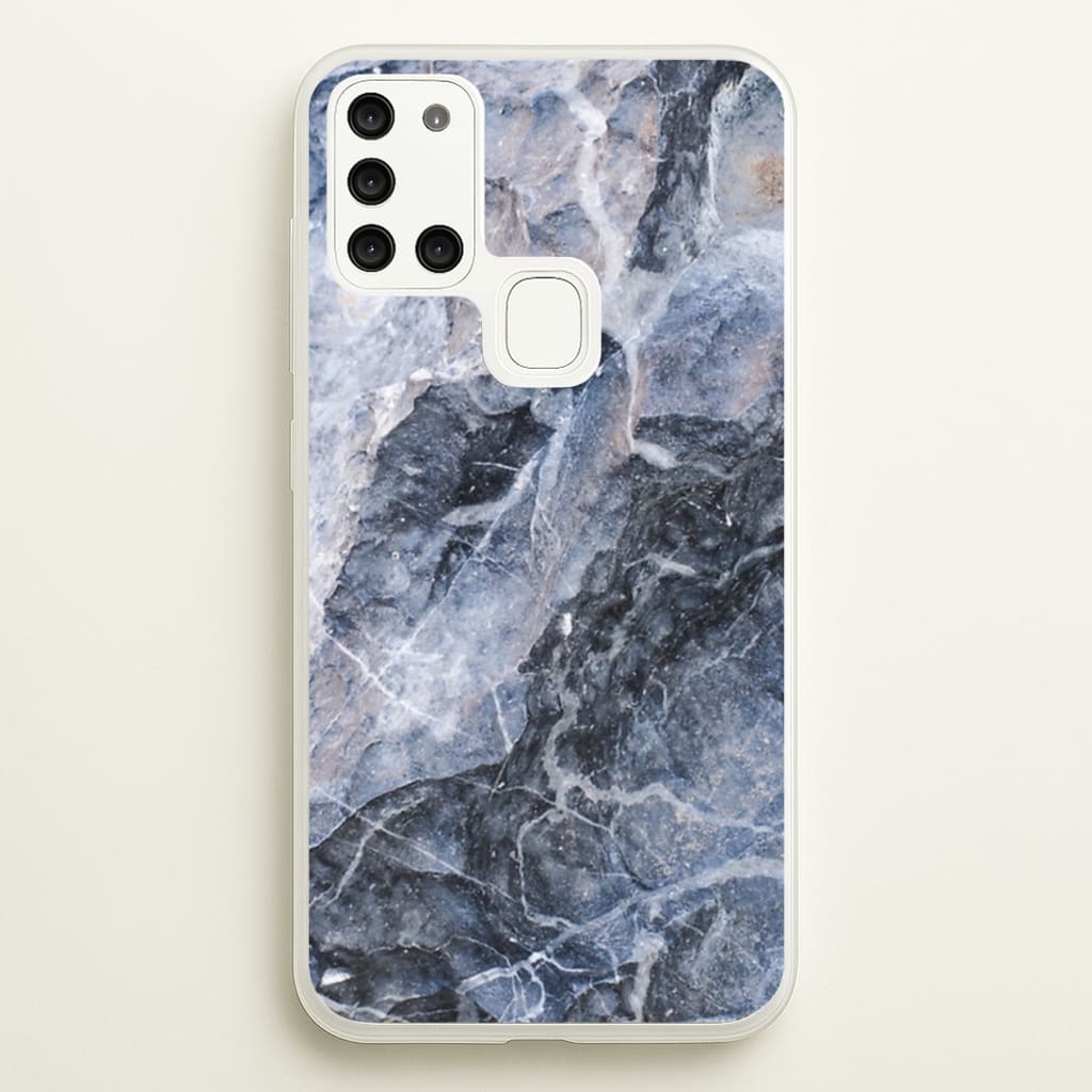 Grey and White Marble  - marble Phone Case for Galaxy A21s