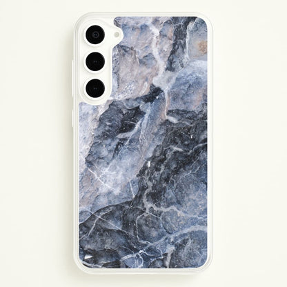 Grey and White Marble  - marble Phone Case for Galaxy S23