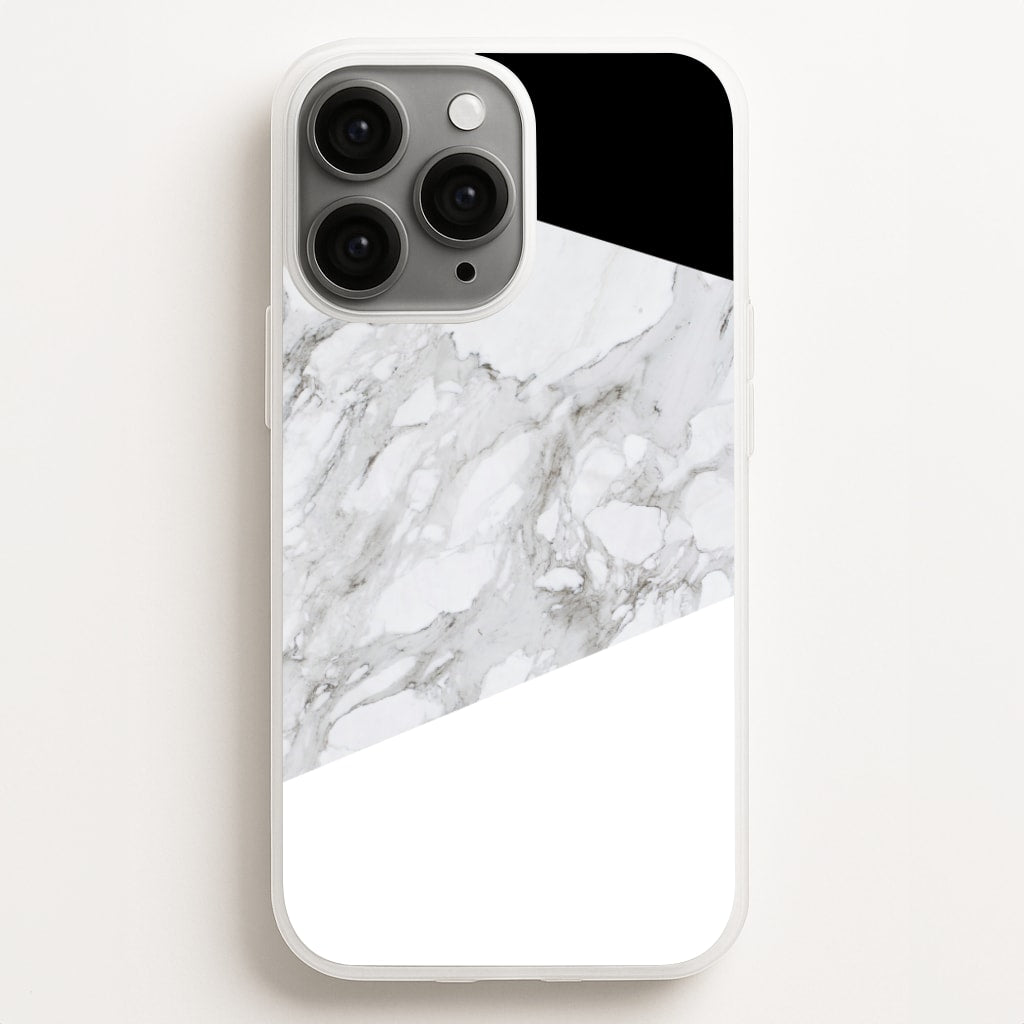 White, Black and Marble Pattern  - marble Phone Case for iPhone 16 Pro Max